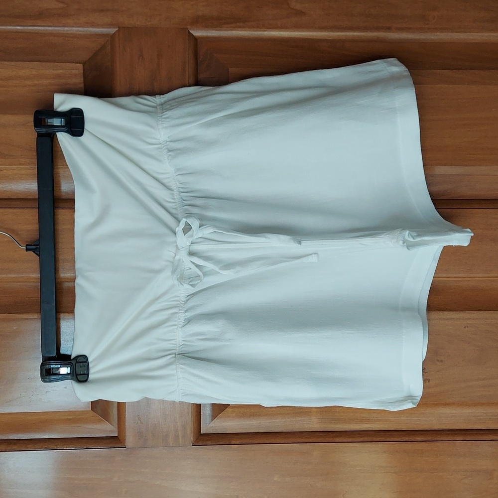 Hello Miz Drawstring Maturnity High Waist Linen White Shorts, Size XL, Like New▪